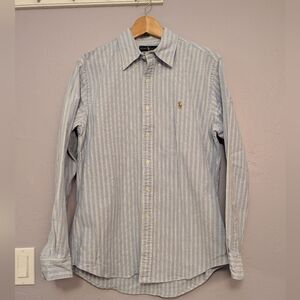 Ralph Lauren Light Blue Striped Button Down Shirt